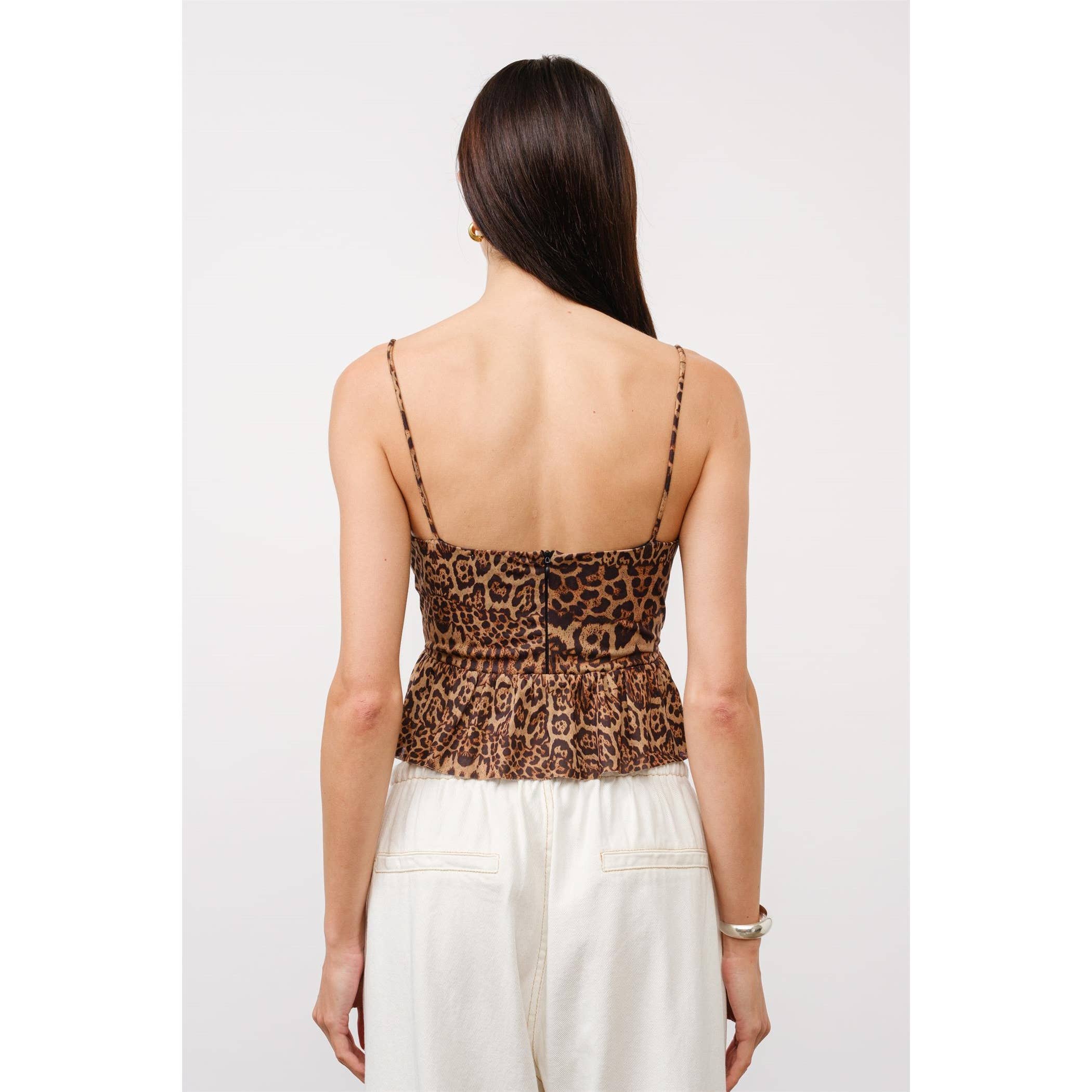 Luna Leopard-Print Mesh Top
