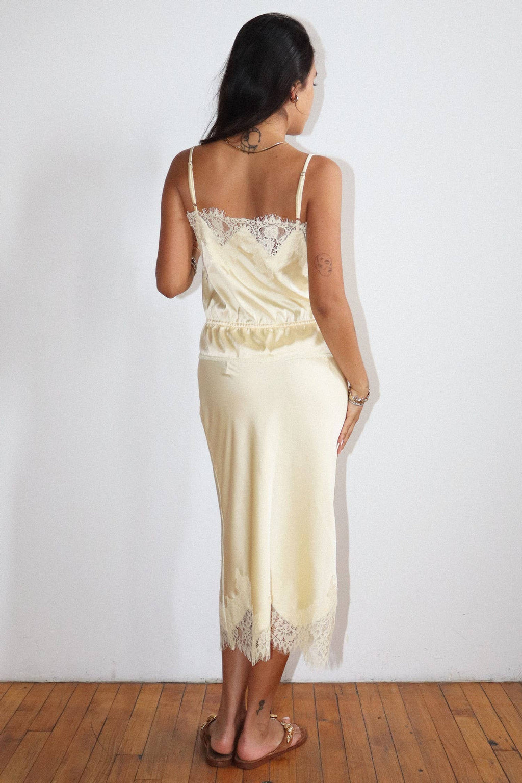 LACE TRIM SATIN CAMI TOP