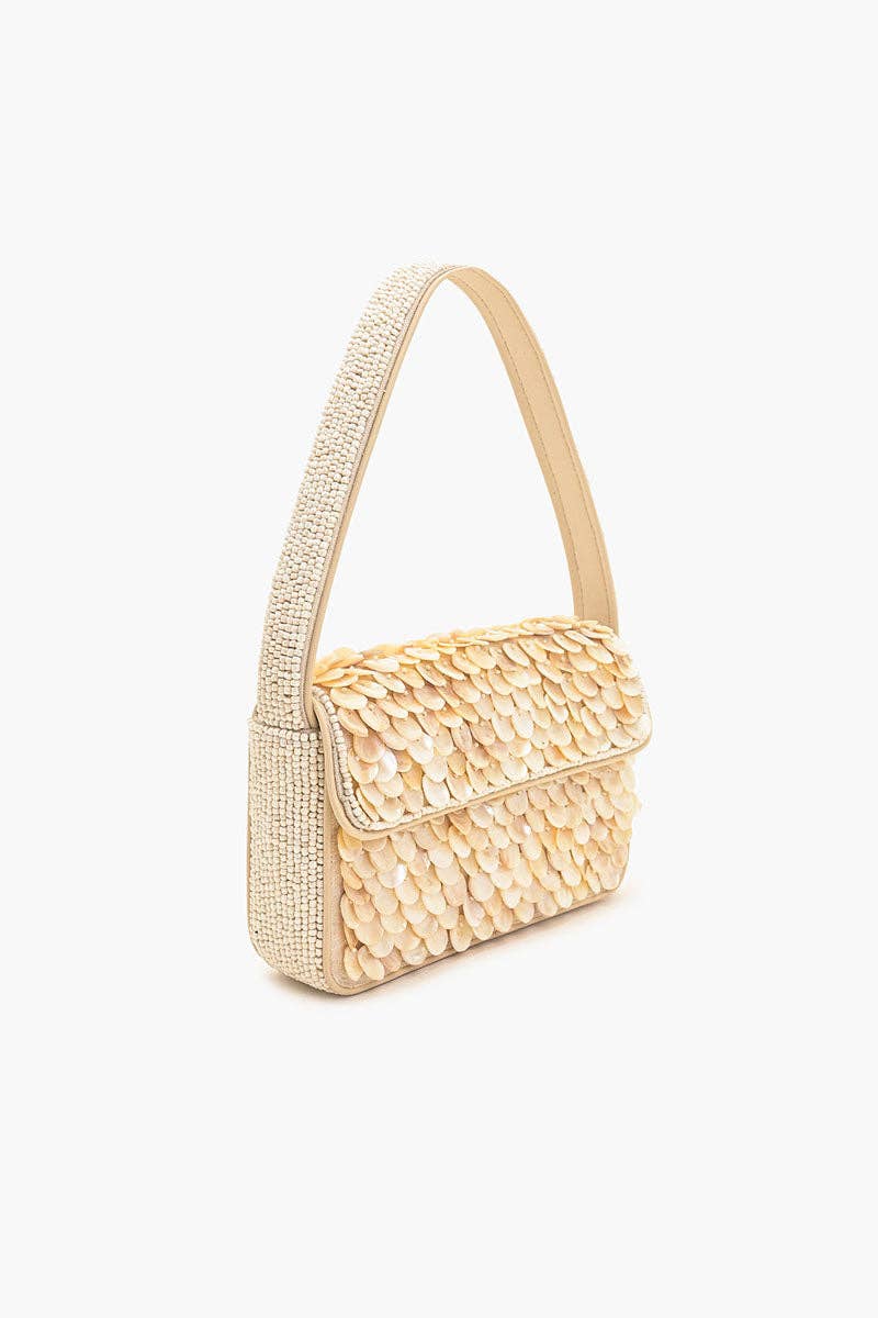 RAINBOW SHELL BEADED SHOULDER BAG