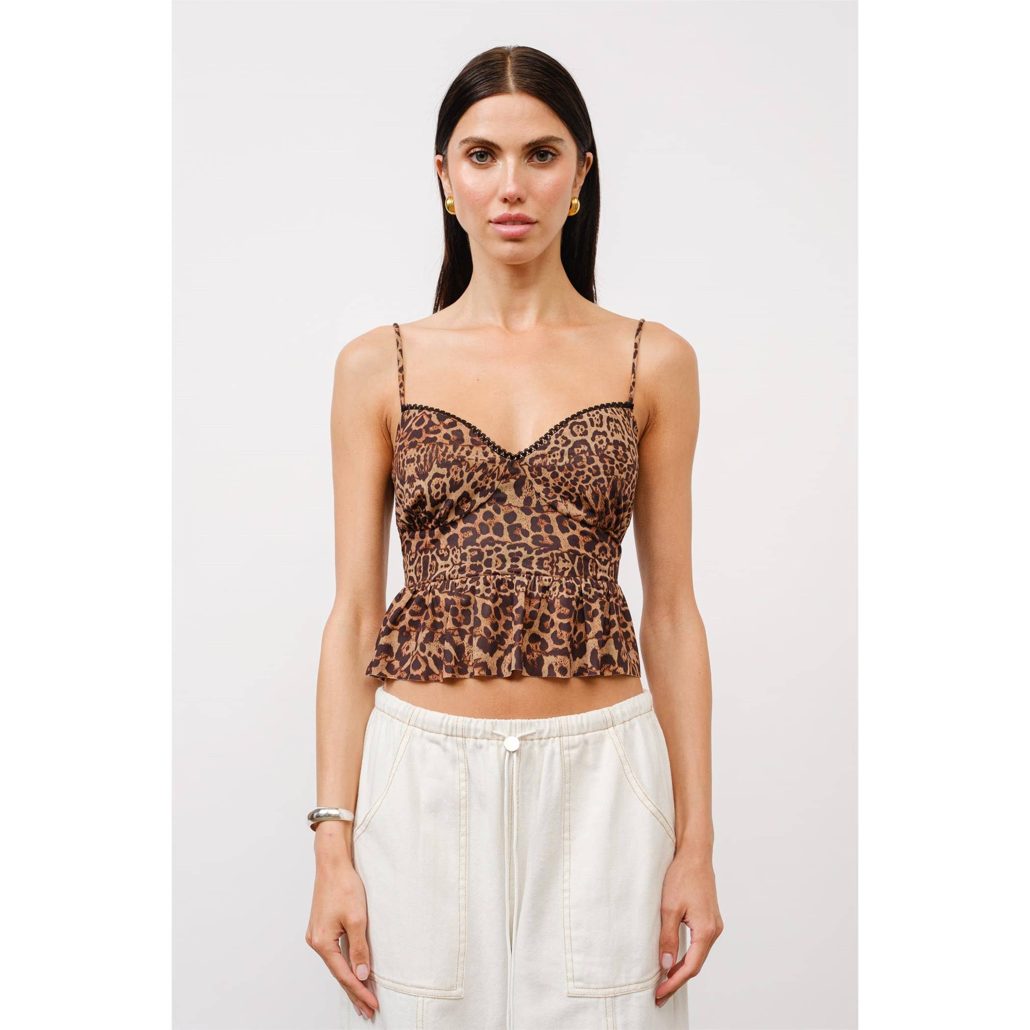 Luna Leopard-Print Mesh Top