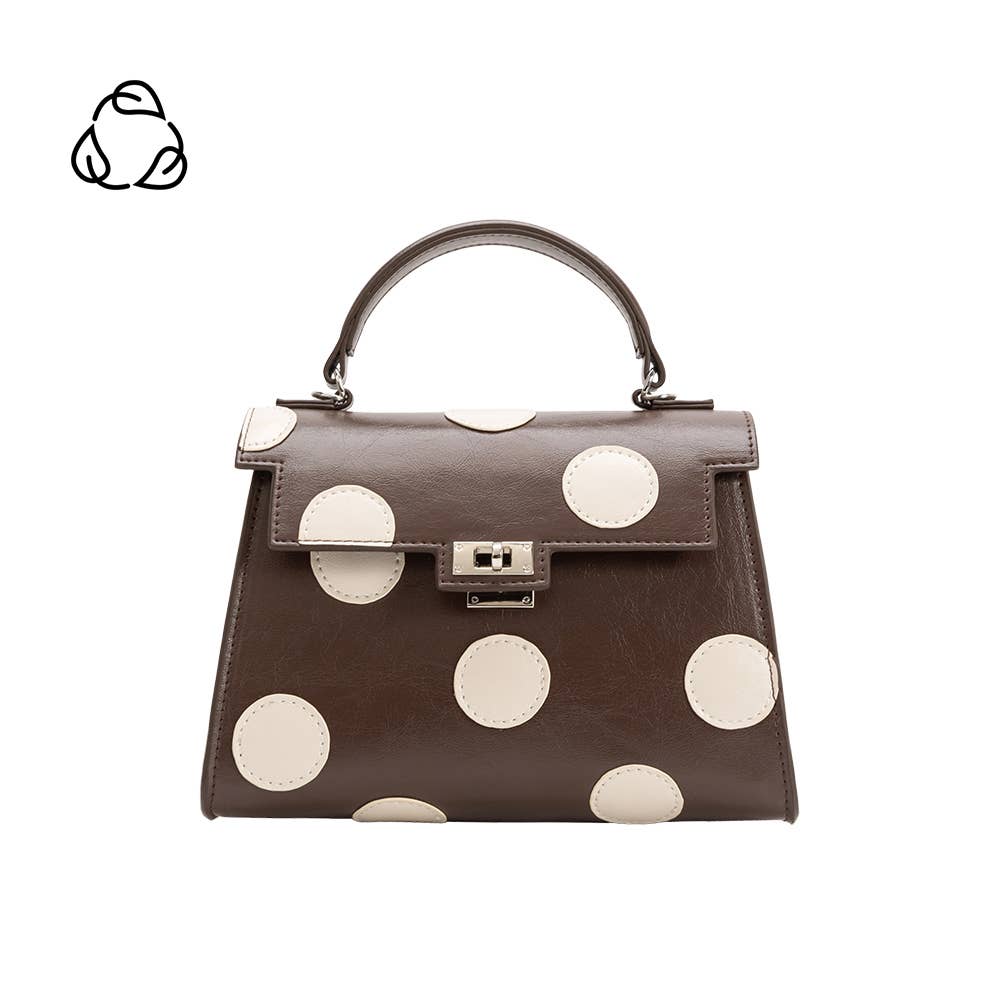 Maisel Chocolate Recycled Vegan Polka Dot Top Handle Bag