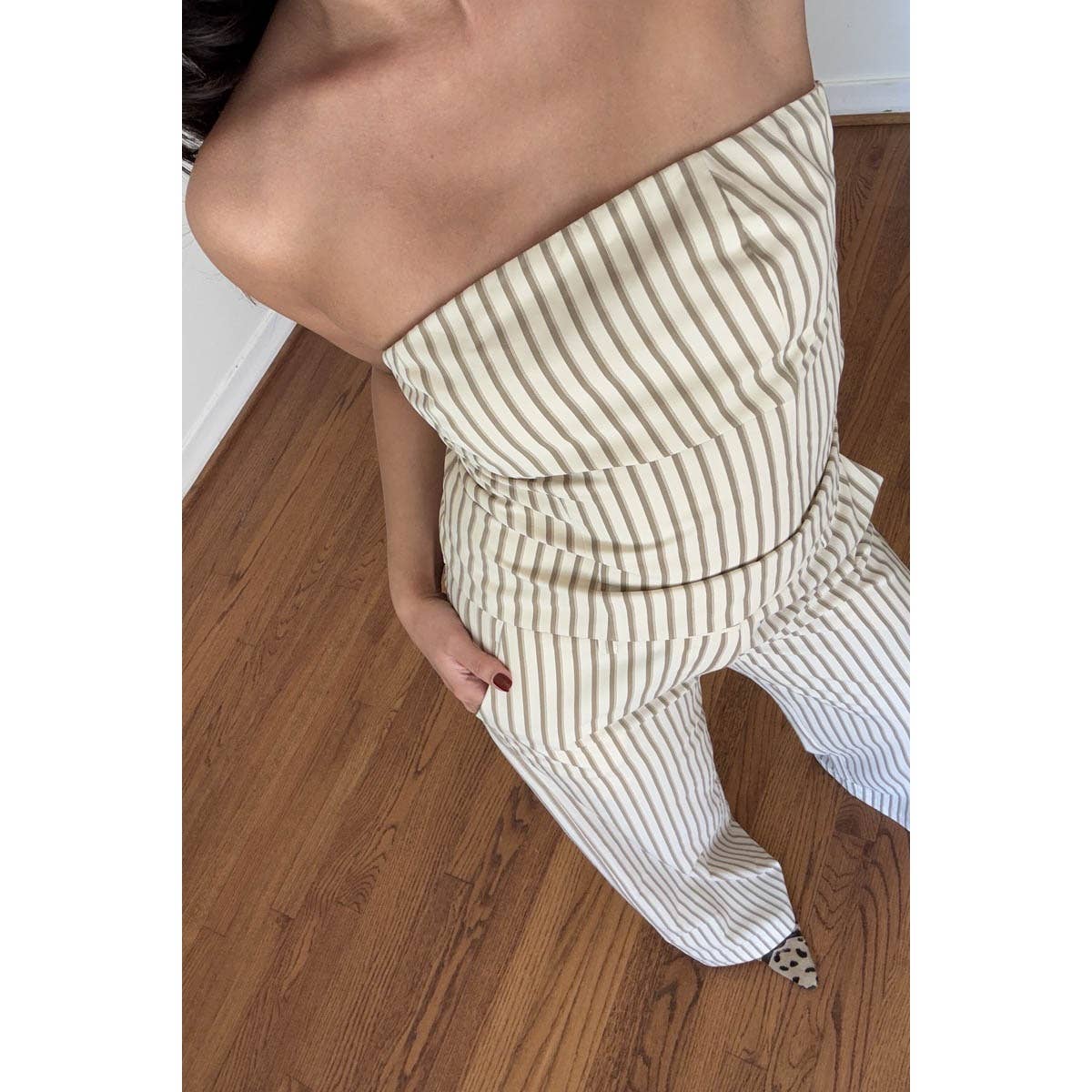 Striped Strapless Corset Top