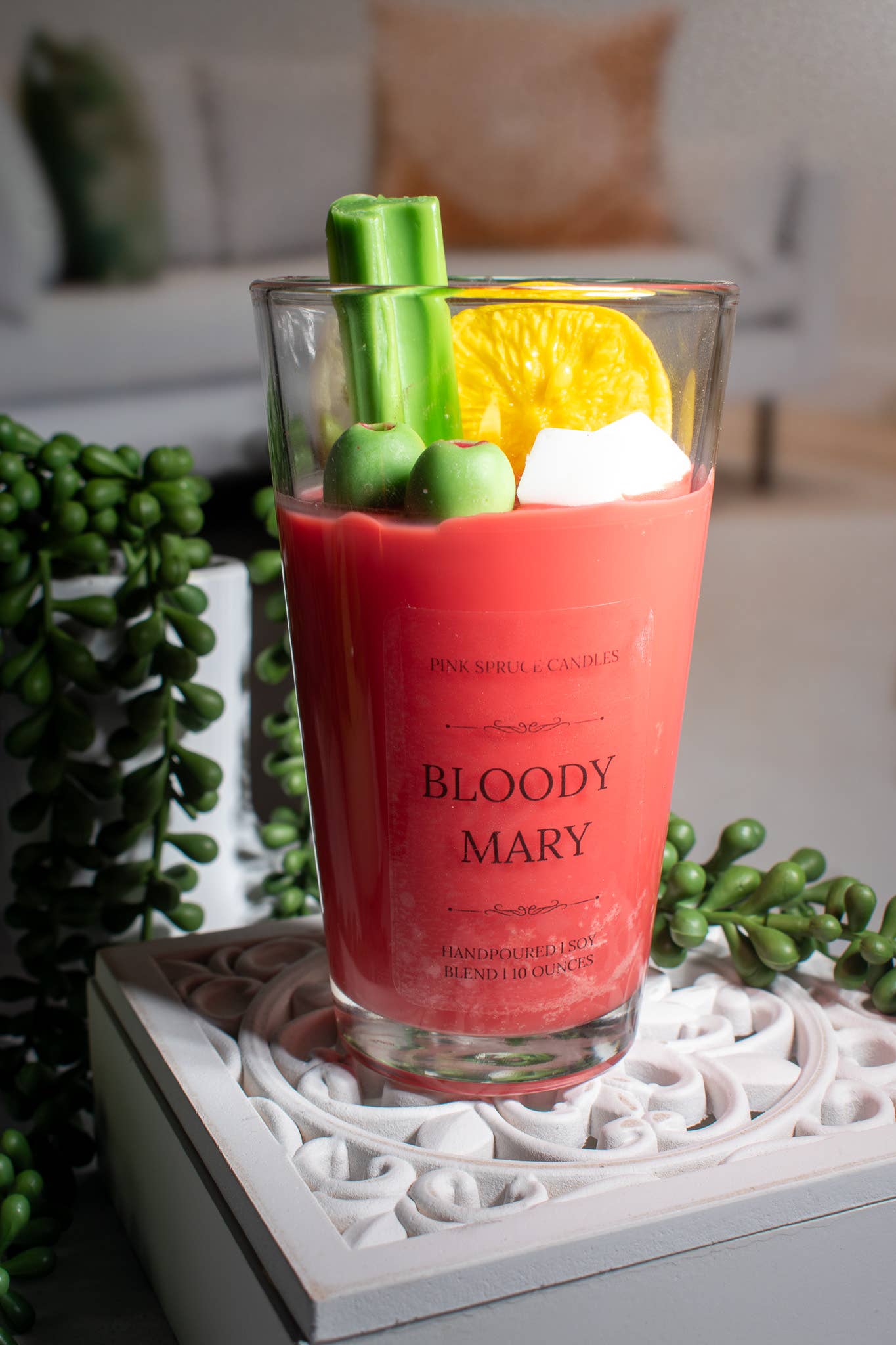 Bloody Mary Novelty Candle Hand Poured Using Soy Blend Wax