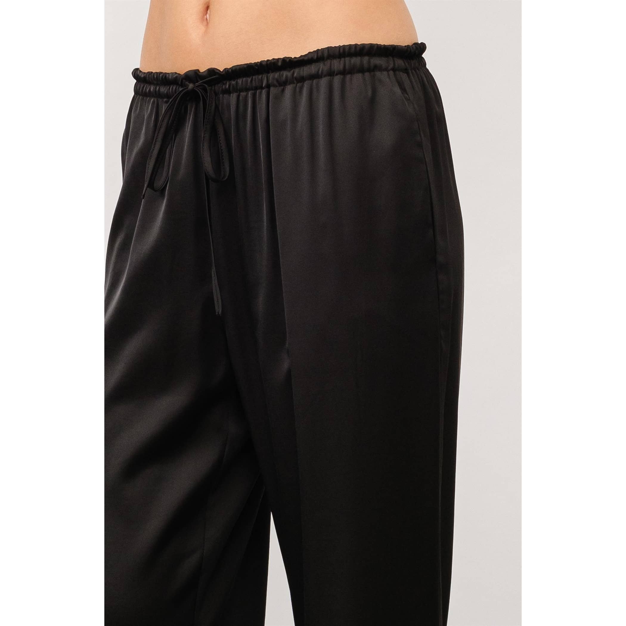 Cordelia Satin Drawstring Lounge Pants