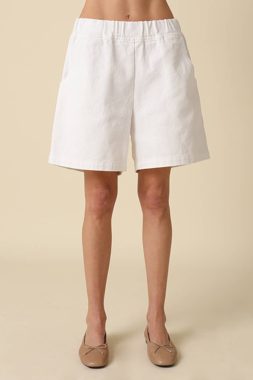 BRISA COTTON PULL-ON BERMUDA SHORTS