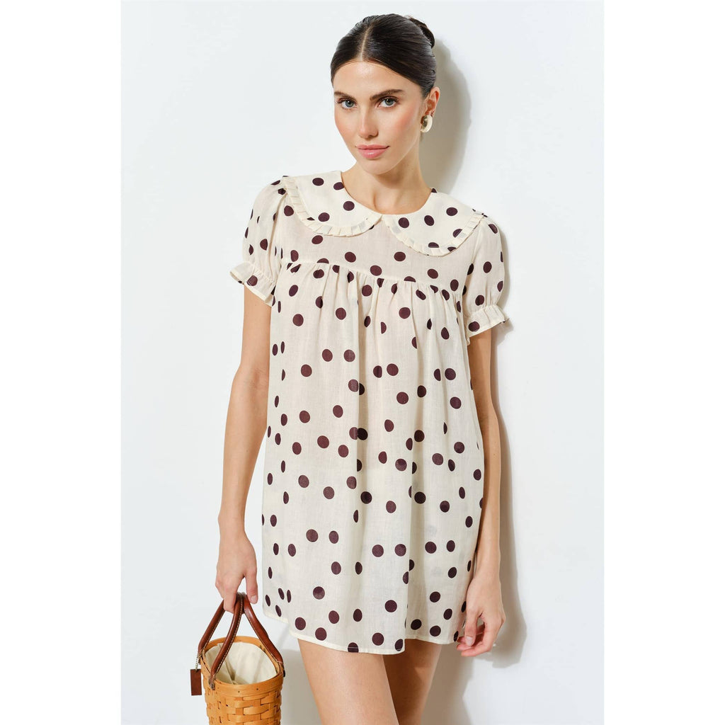 FLORA RUFFLE SLEEVE BABYDOLL MINI DRESS