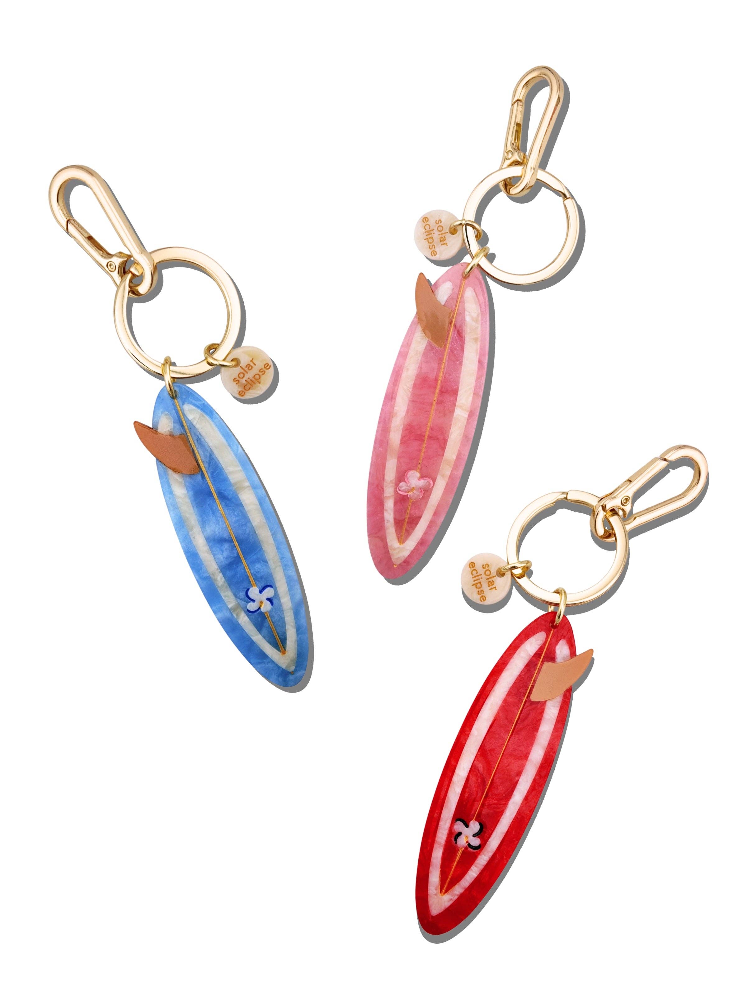 Hand-painted Surf Board Bag Charm + Keychain