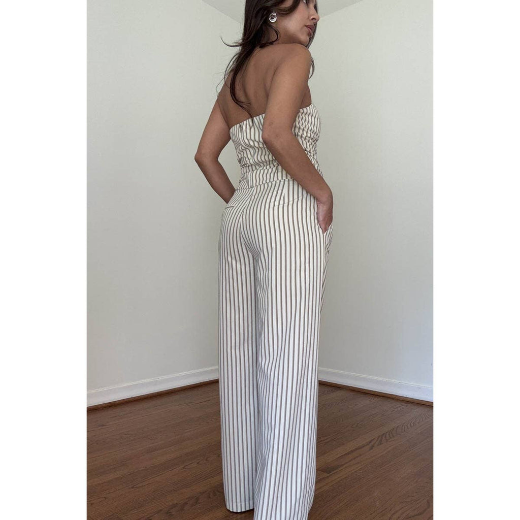 Striped Strapless Corset Top