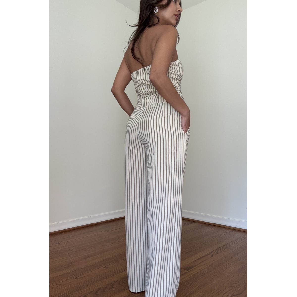 Striped Strapless Corset Top