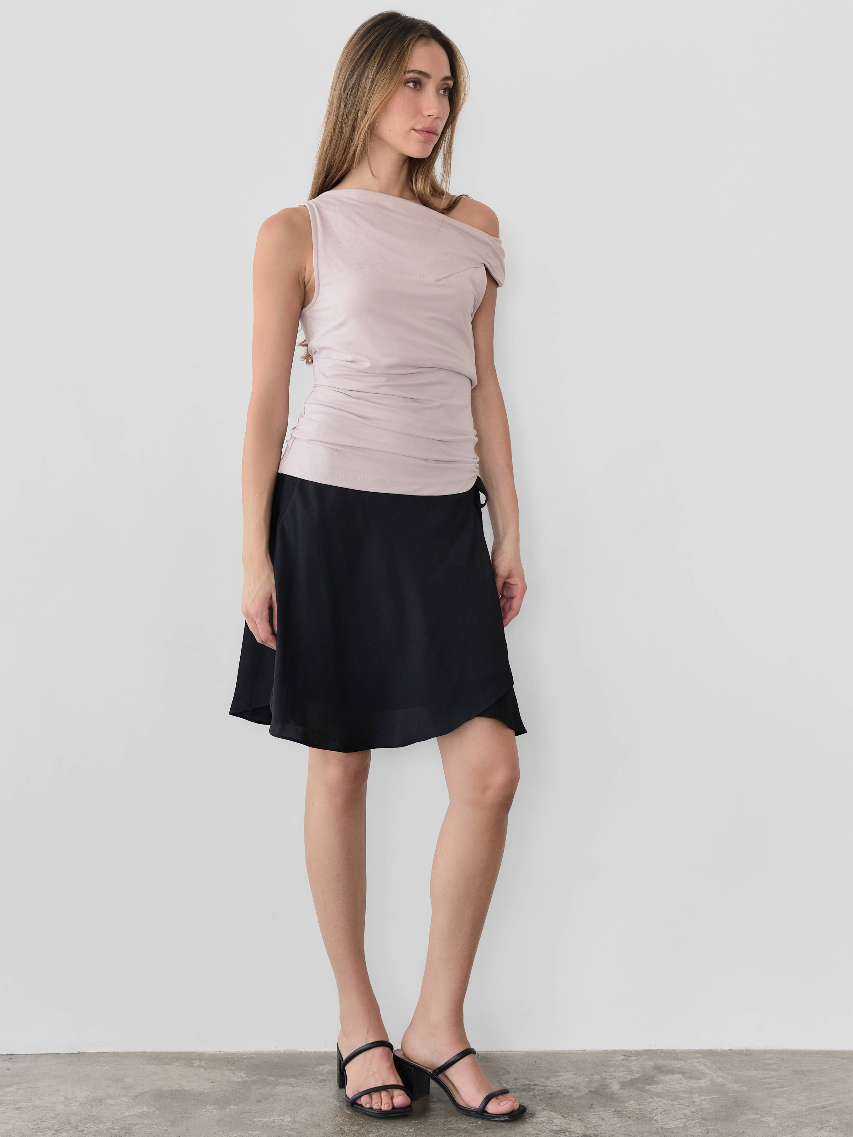 The Emilia Top | Asymmetrical Twist Shoulder Top