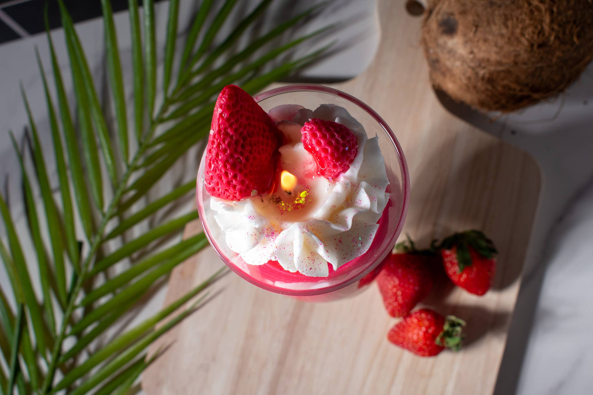 Strawberry Daiquiri Novelty Candle - Unique Soy Wax Candle