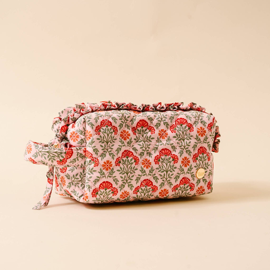 Essentials Quilted Cosmetic Pouch-Everbloom Dusty Rose