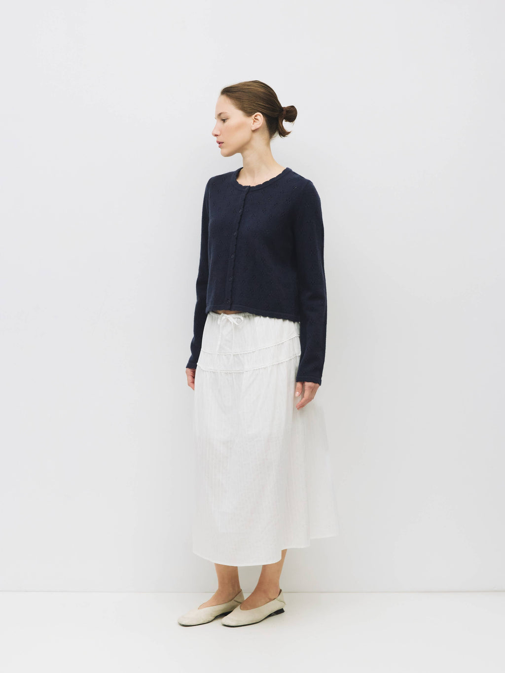 The Carmela Cardigan | Scalloped Pointelle Cardigan