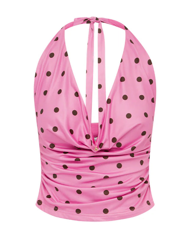 MELODY HALTER COWL TOP