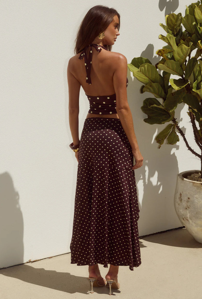 MELODY FLOUNCE MIDI SKIRT