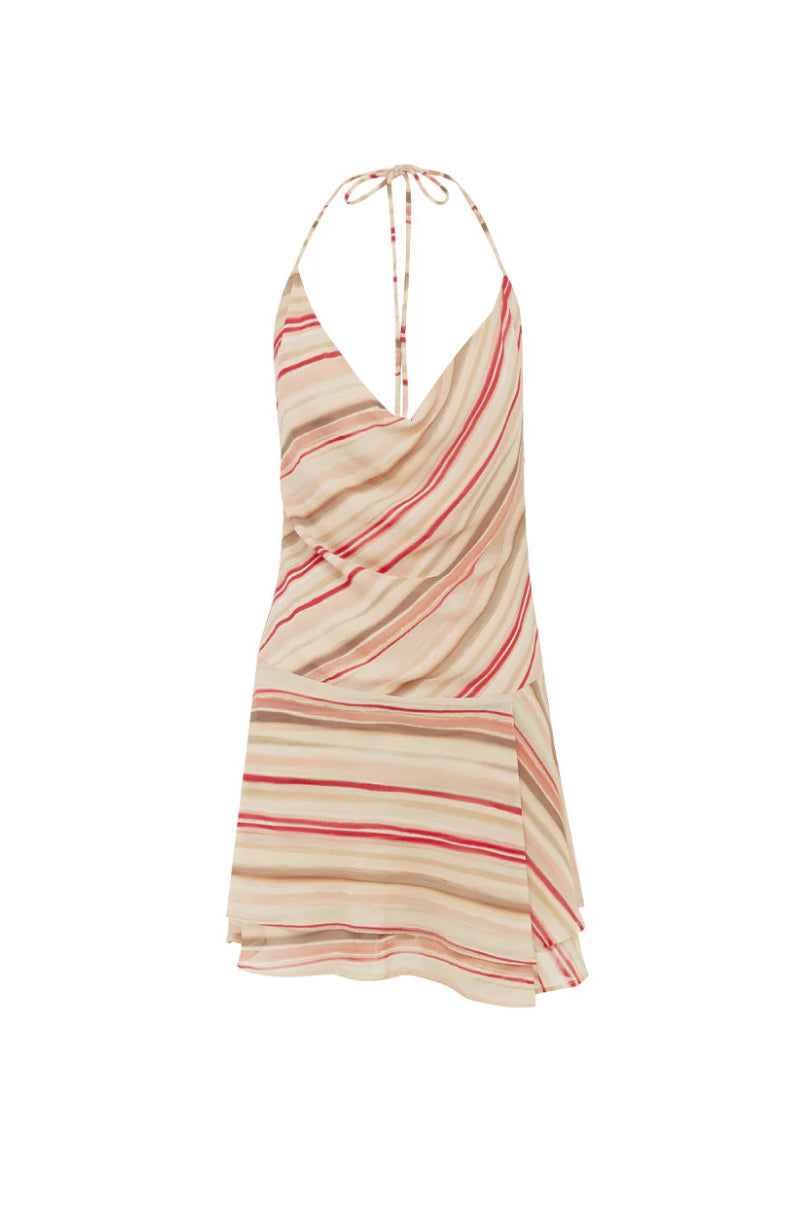 AMIKA COWL HANDKERCHIEF MINI DRESS