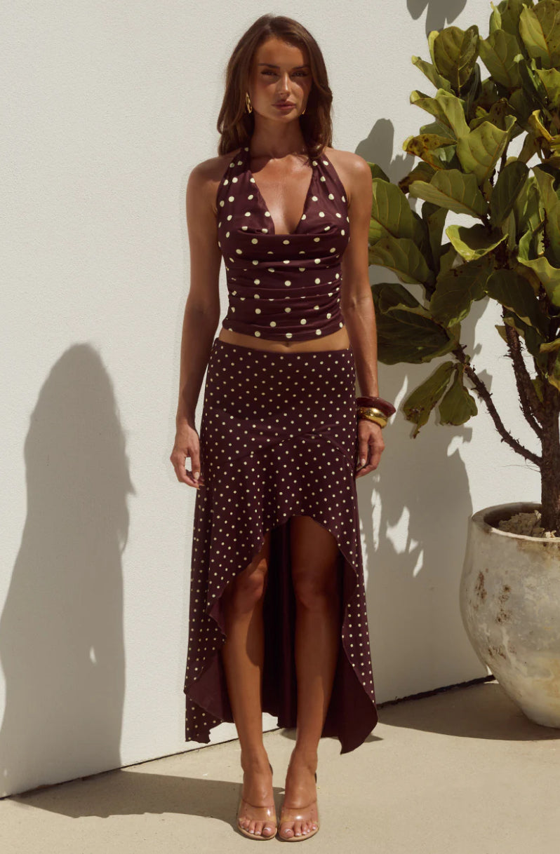 MELODY HALTER COWL TOP