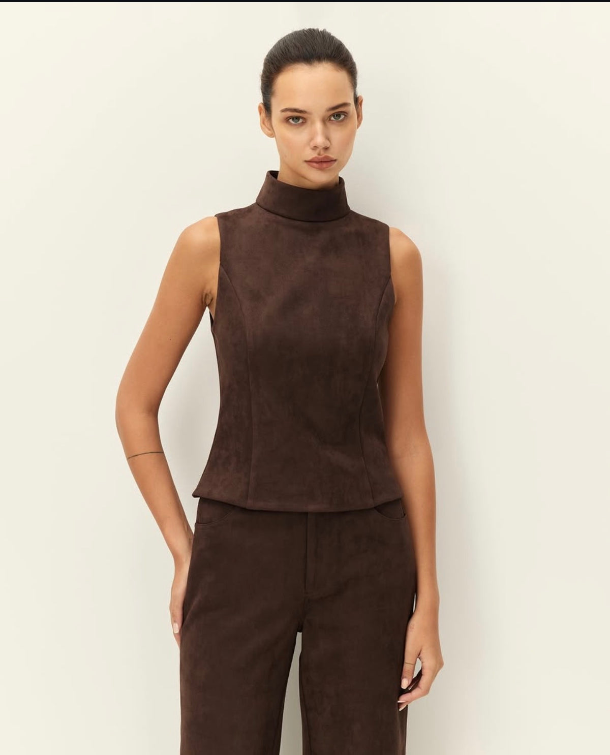 ETIENNE FAUX SUEDE TOP