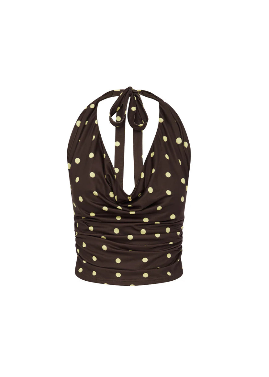 MELODY HALTER COWL TOP