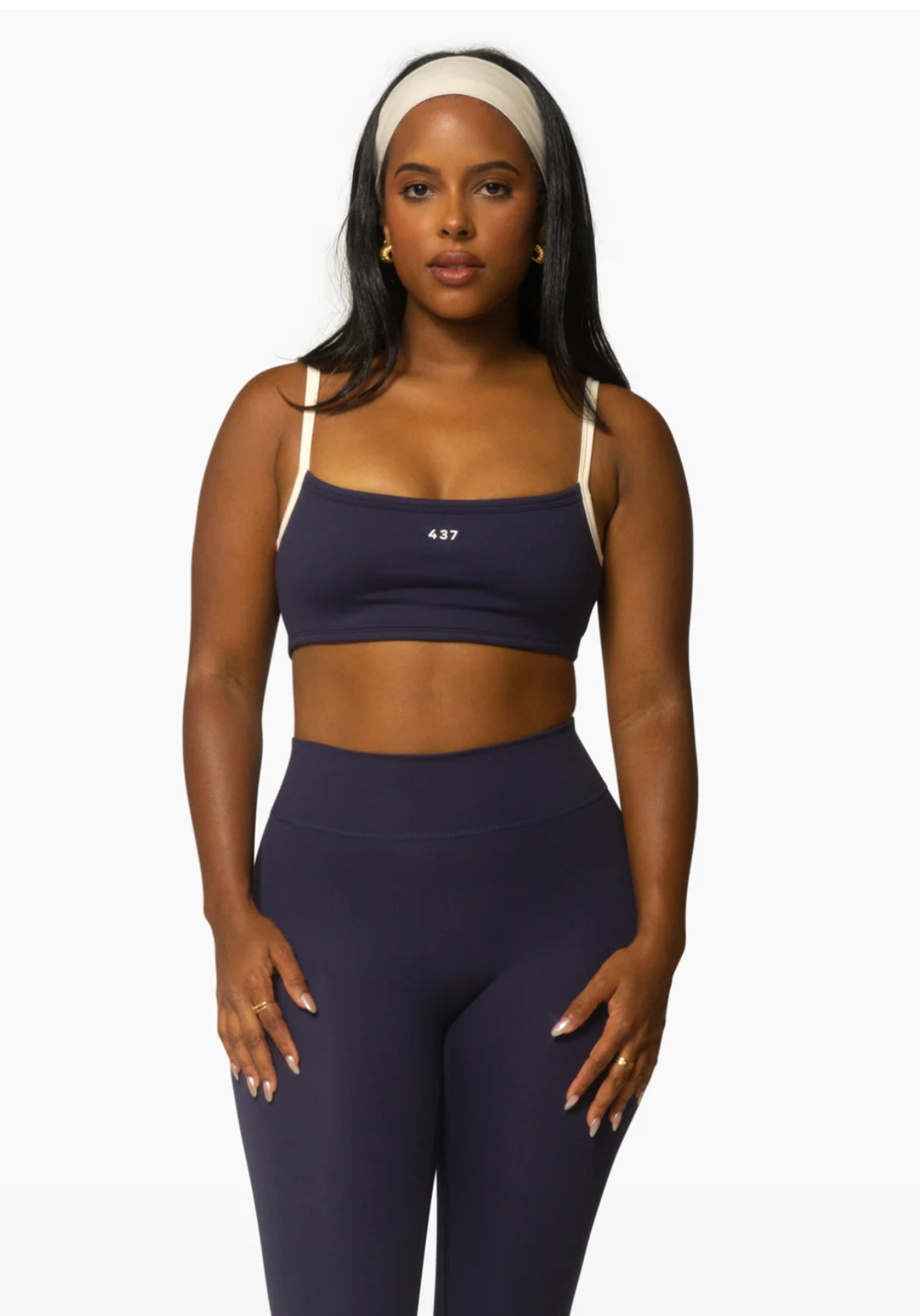 437 Activewear - The Micro Bra - Navy Crème – Capri Collectives