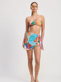 Ruched Bralette With Neck Tie
