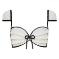 Montce - Cream (Black Binded) Terry Rib Cabana Bows Bikini Top