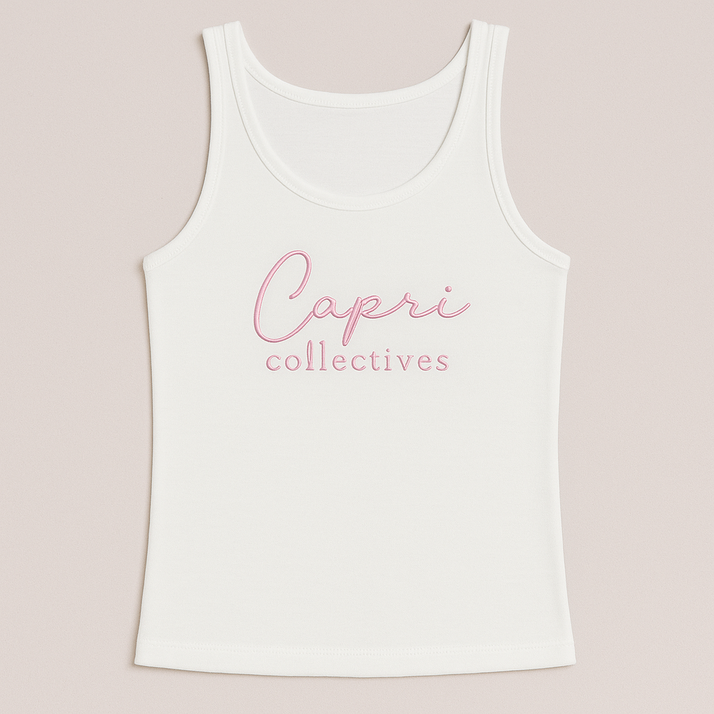 "Capri" White Tank Top