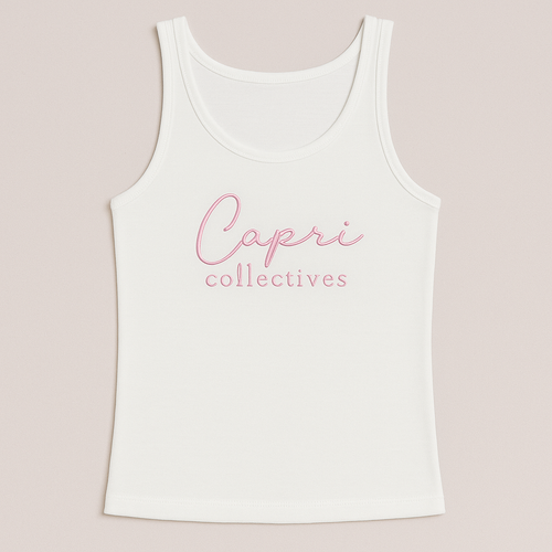 "Capri" White Tank Top