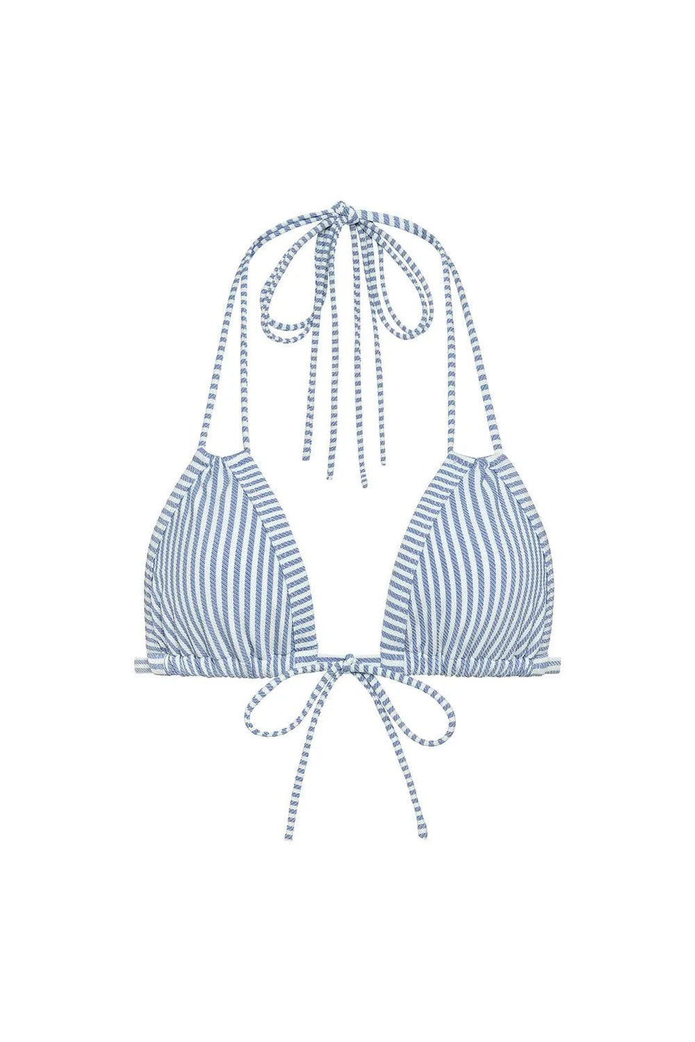 Classic Blue Stripe Euro Bow Bikini Top