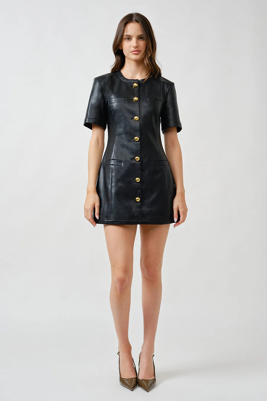 TAYLOR DRESS - FAUX LEATHER