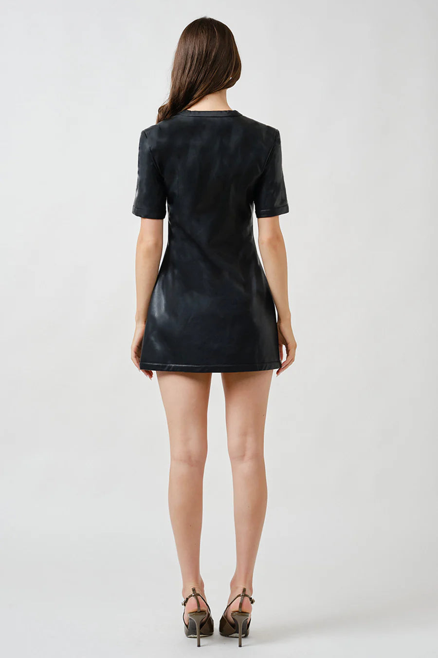TAYLOR DRESS - FAUX LEATHER