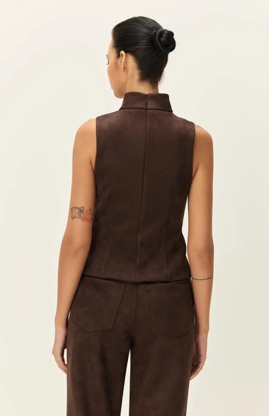 ETIENNE FAUX SUEDE TOP