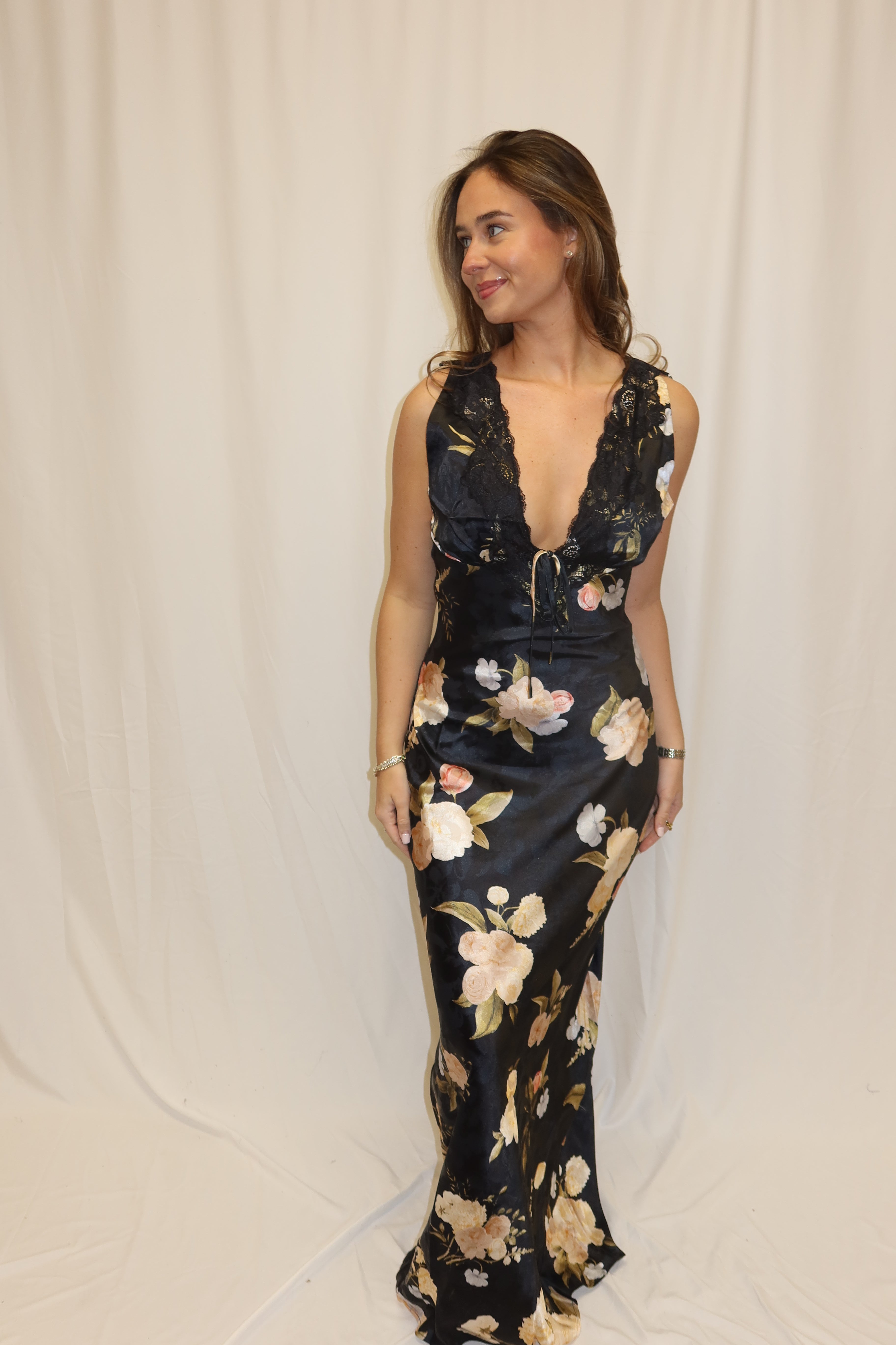 JUDITH LACE TRIM MAXI DRESS