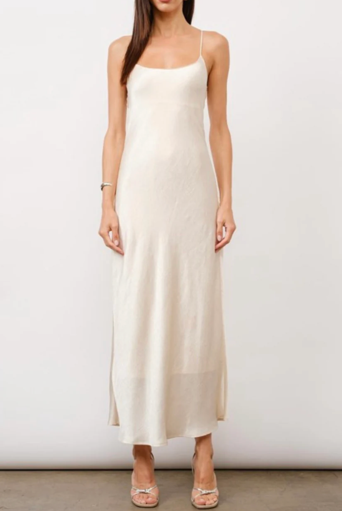 Paula Bias Satin Slip Dress