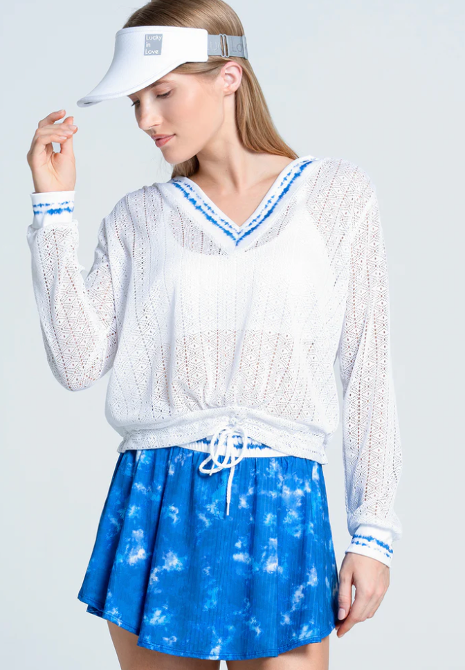 Shibori Stripe Lace Pullover