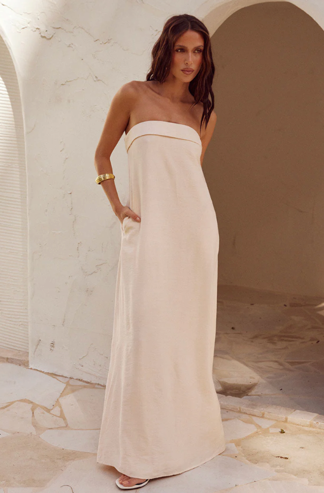 Runaway The Label - SAPHIRA MAXI DRESS - STONE