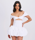 Miss Circle - Umika White Bubble Hem Mini Dress - White