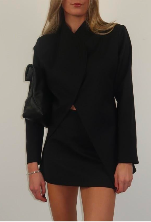 Crepe Crossover Blazer