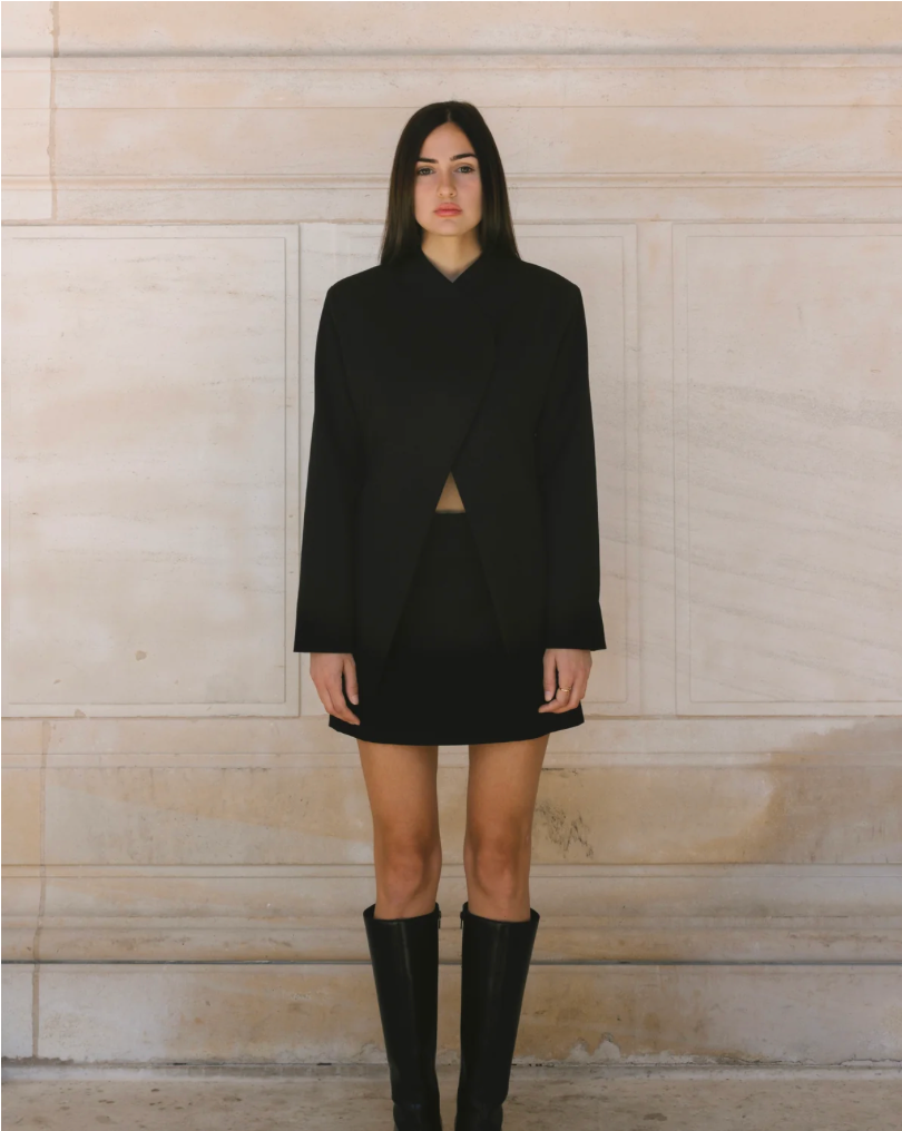 Crepe Crossover Blazer