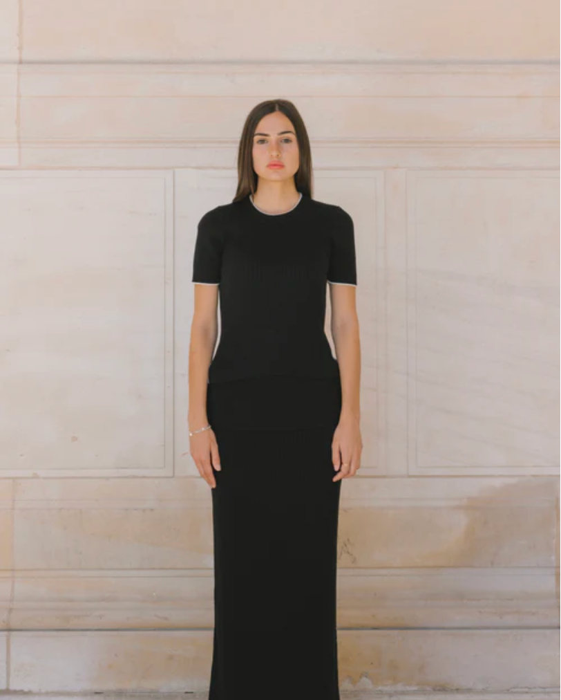 Knit Side Pipe Skirt