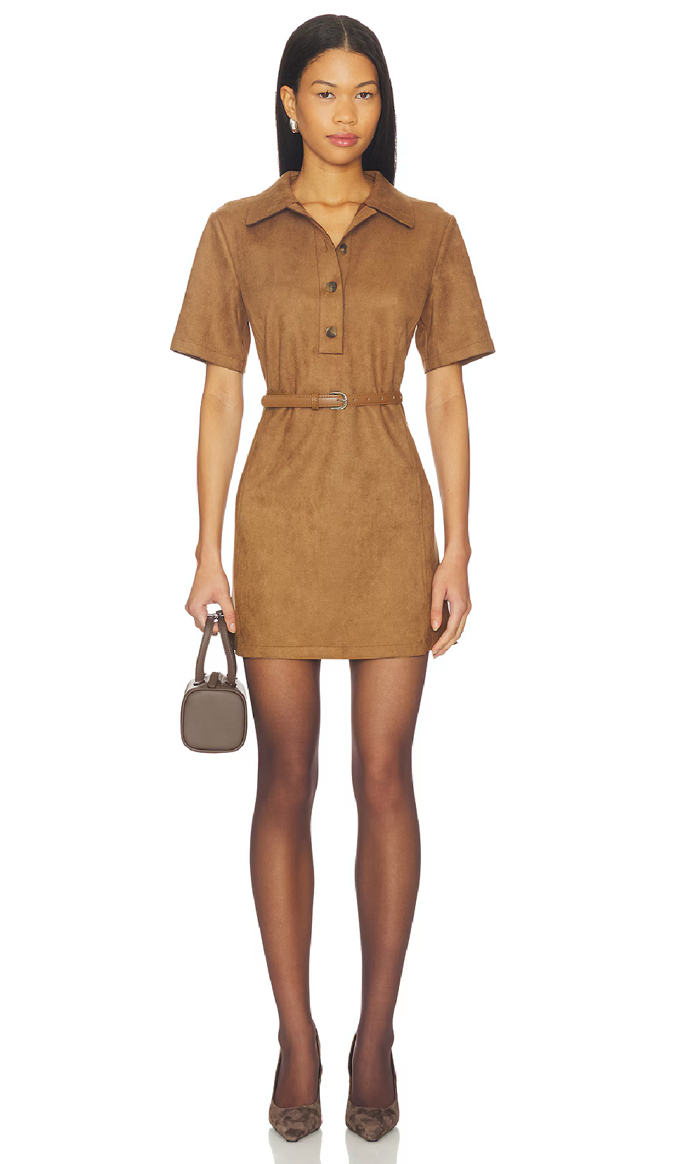 Ace Vegan Suede Mini Dress Brown / L Ace Vegan Suede Mini Dress Brown / L