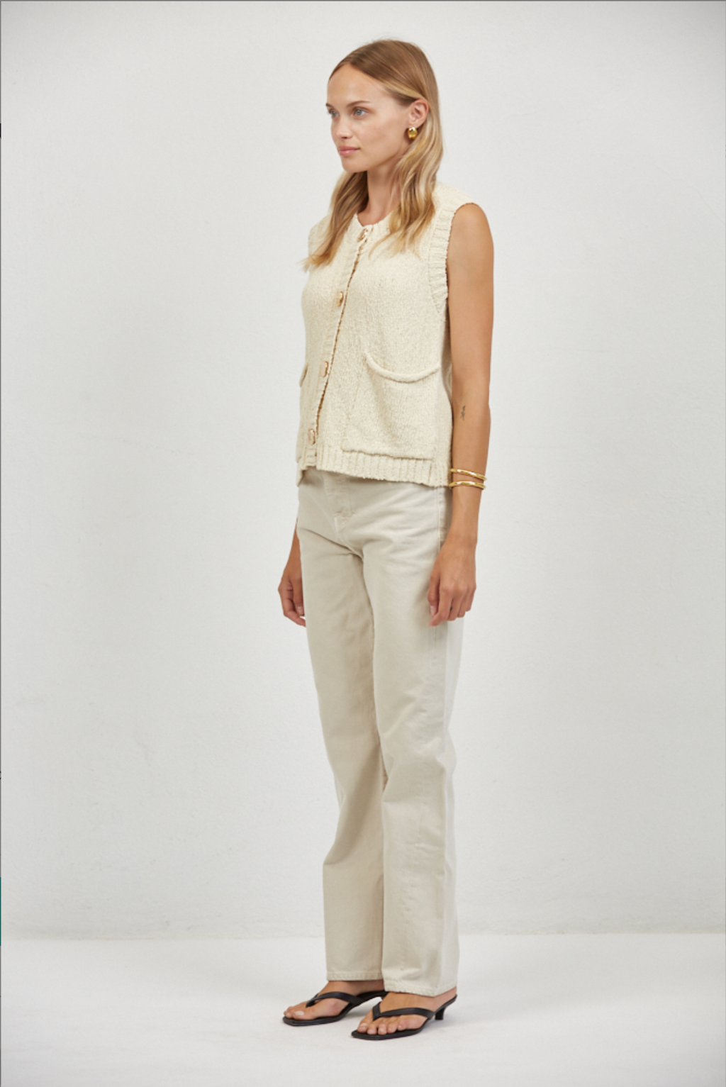 MOD BUTTONED VEST TOP