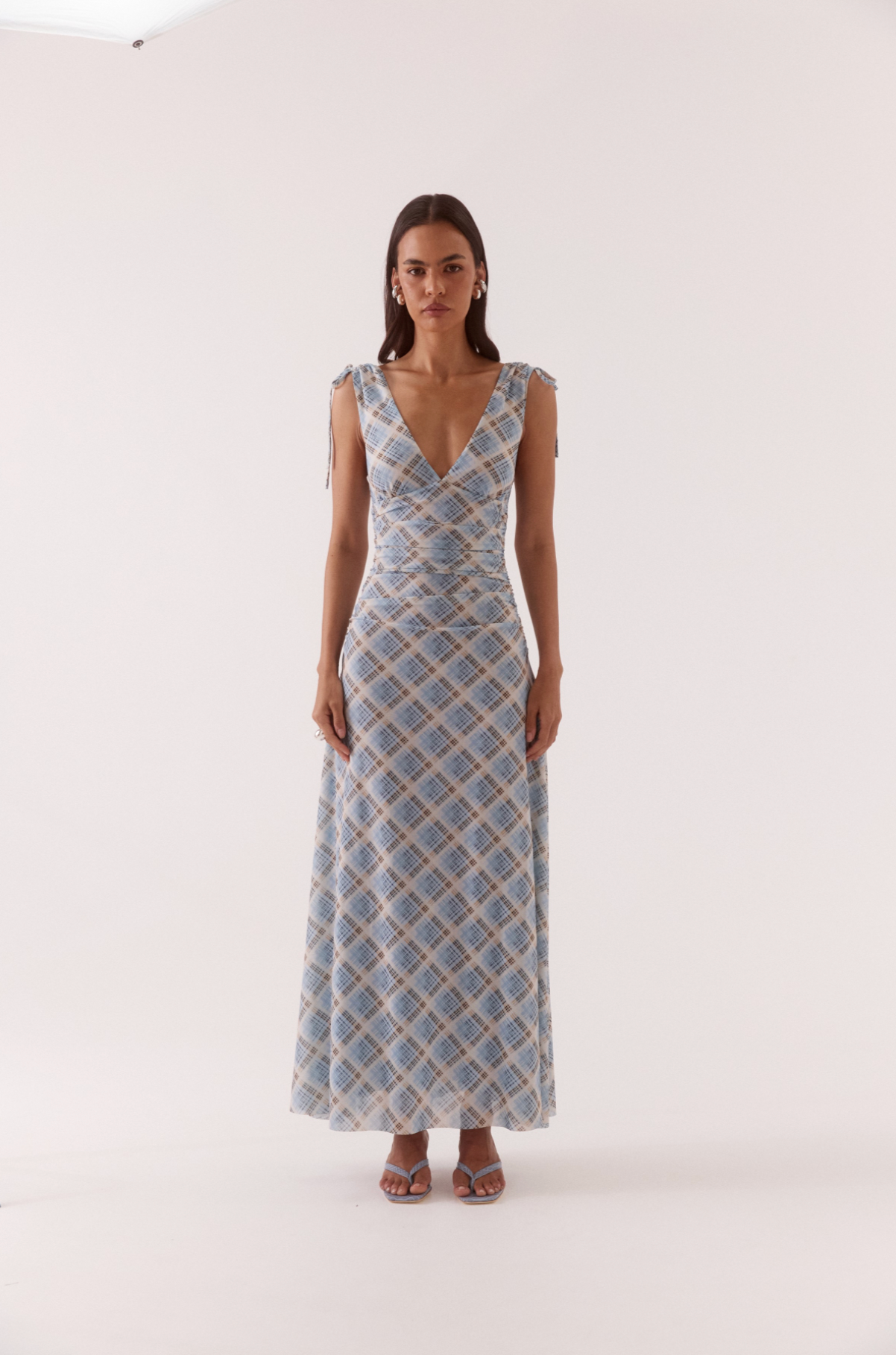 NOVALYN PLAID SLEEVELESS DRESS