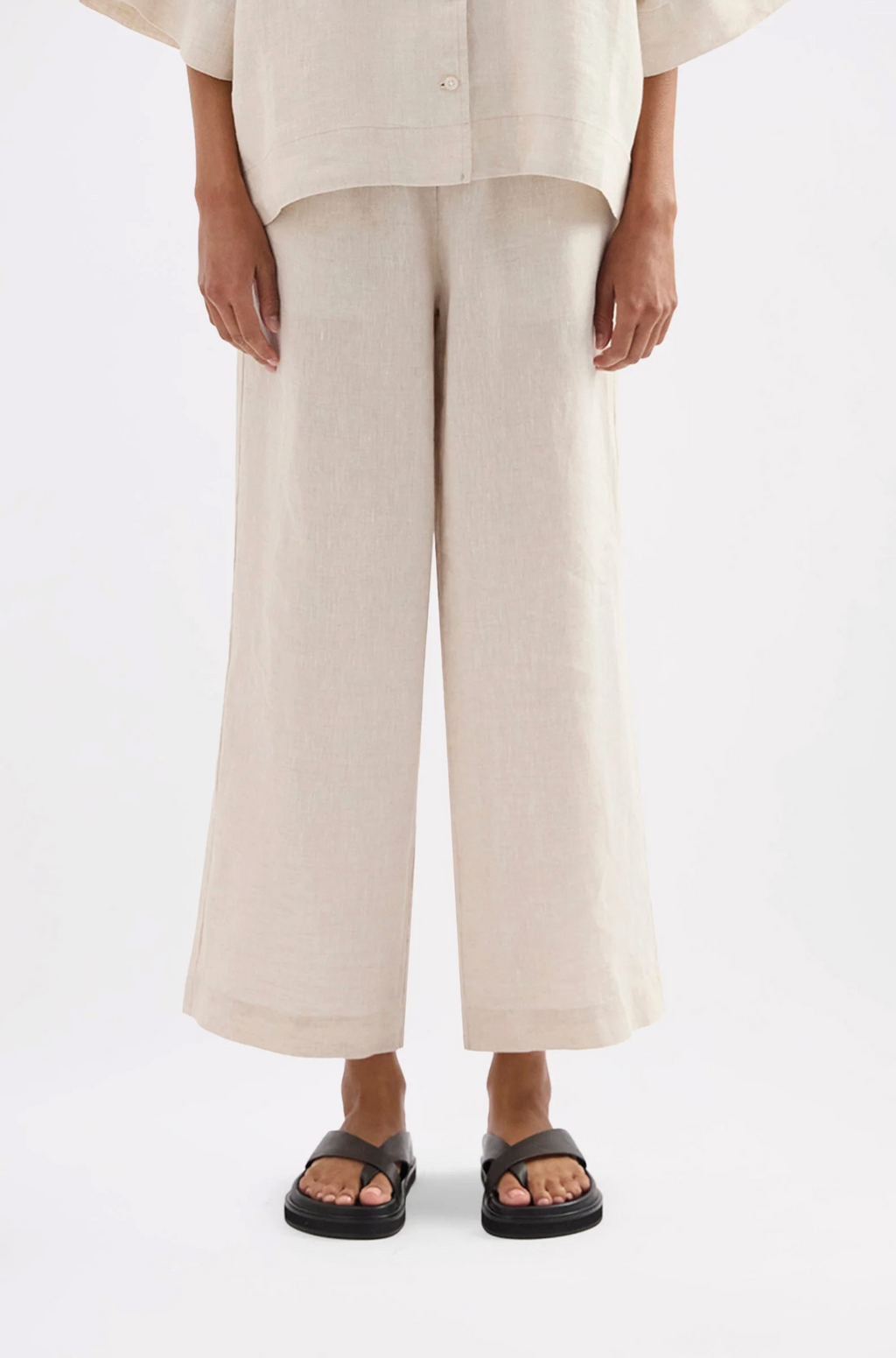 LOUNGE LINEN CROP PANT