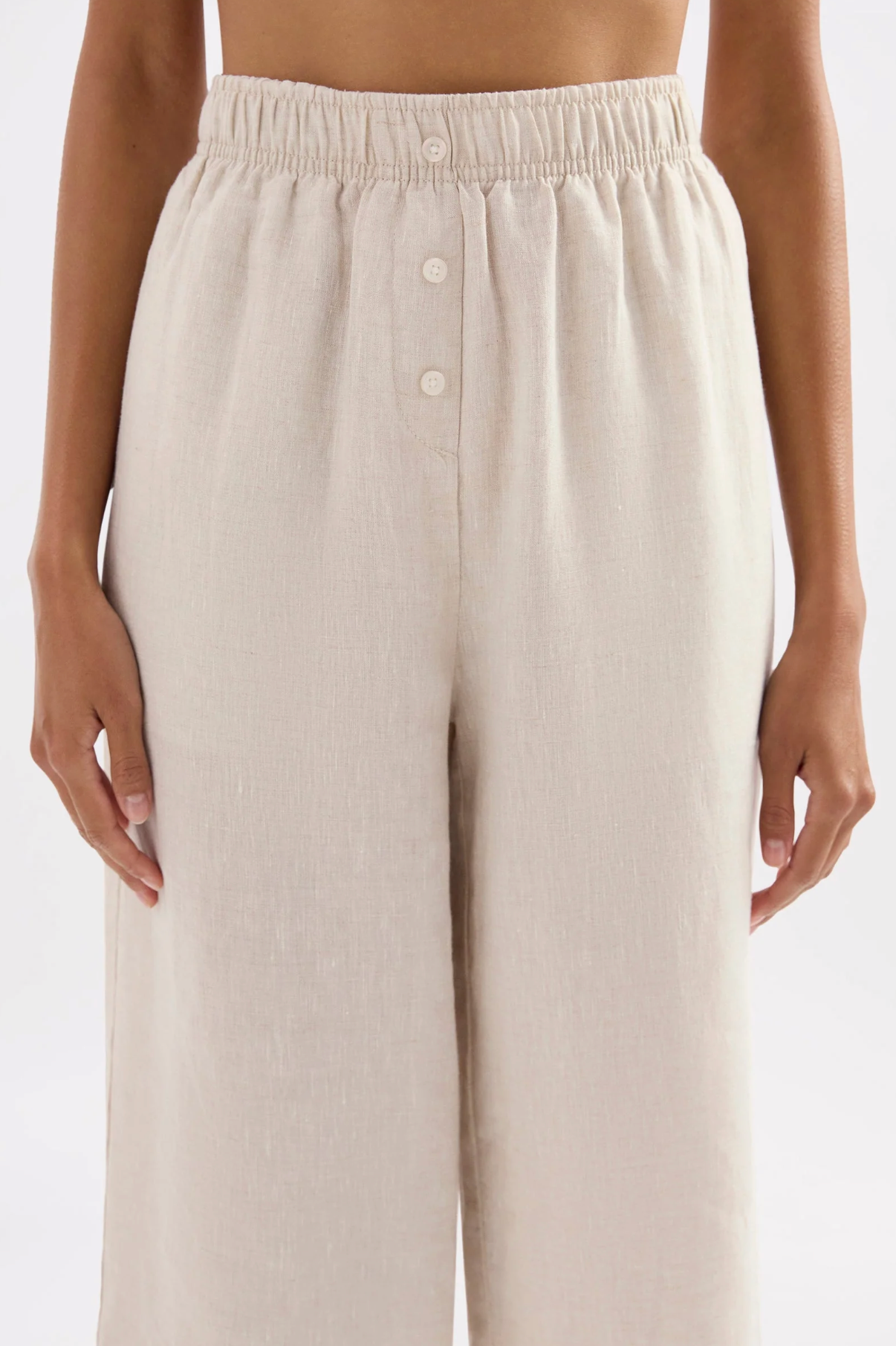 LOUNGE LINEN CROP PANT
