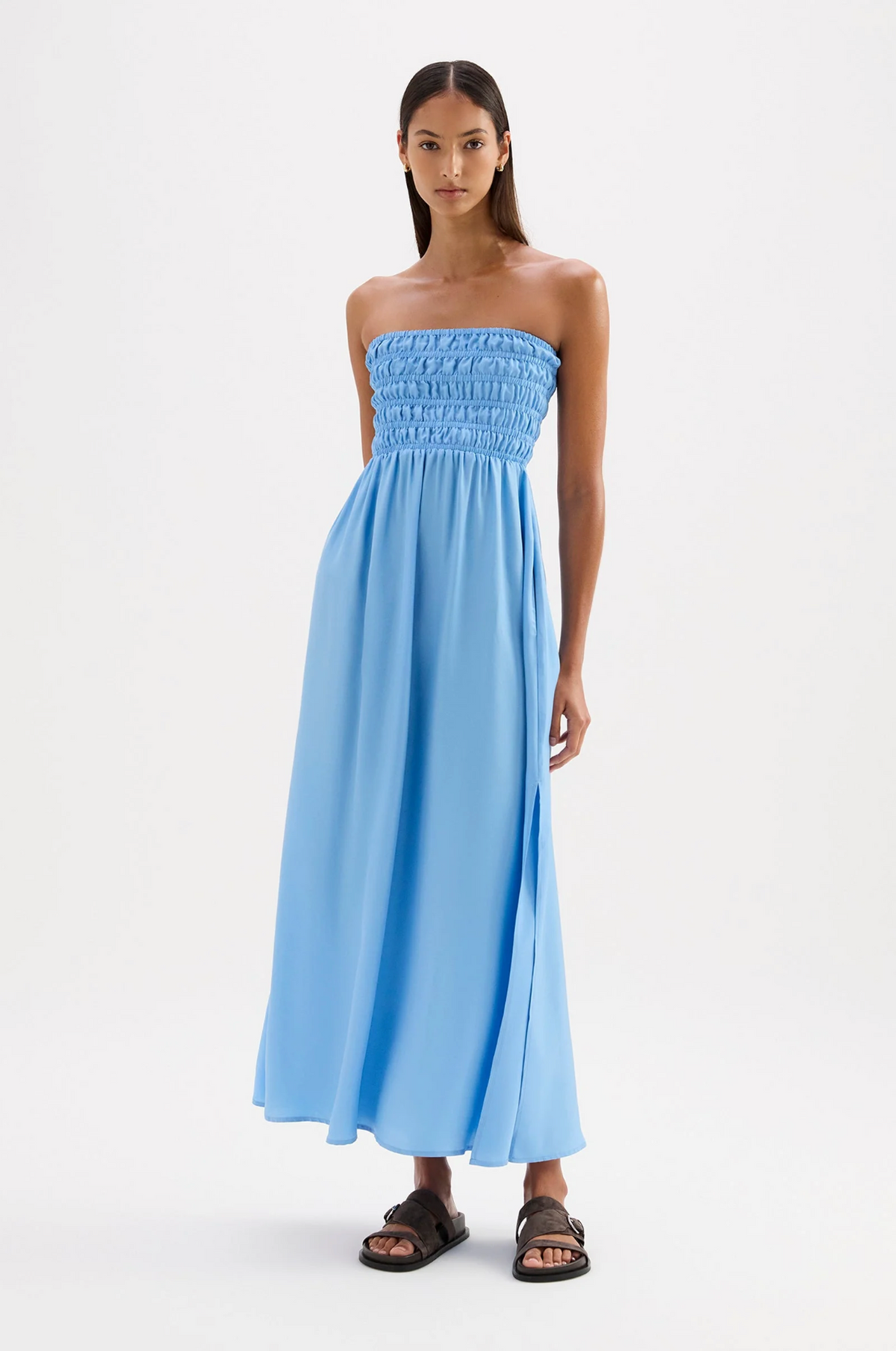 Womens Zuri Tencel Maxi Dress Tencel Blues Size M
