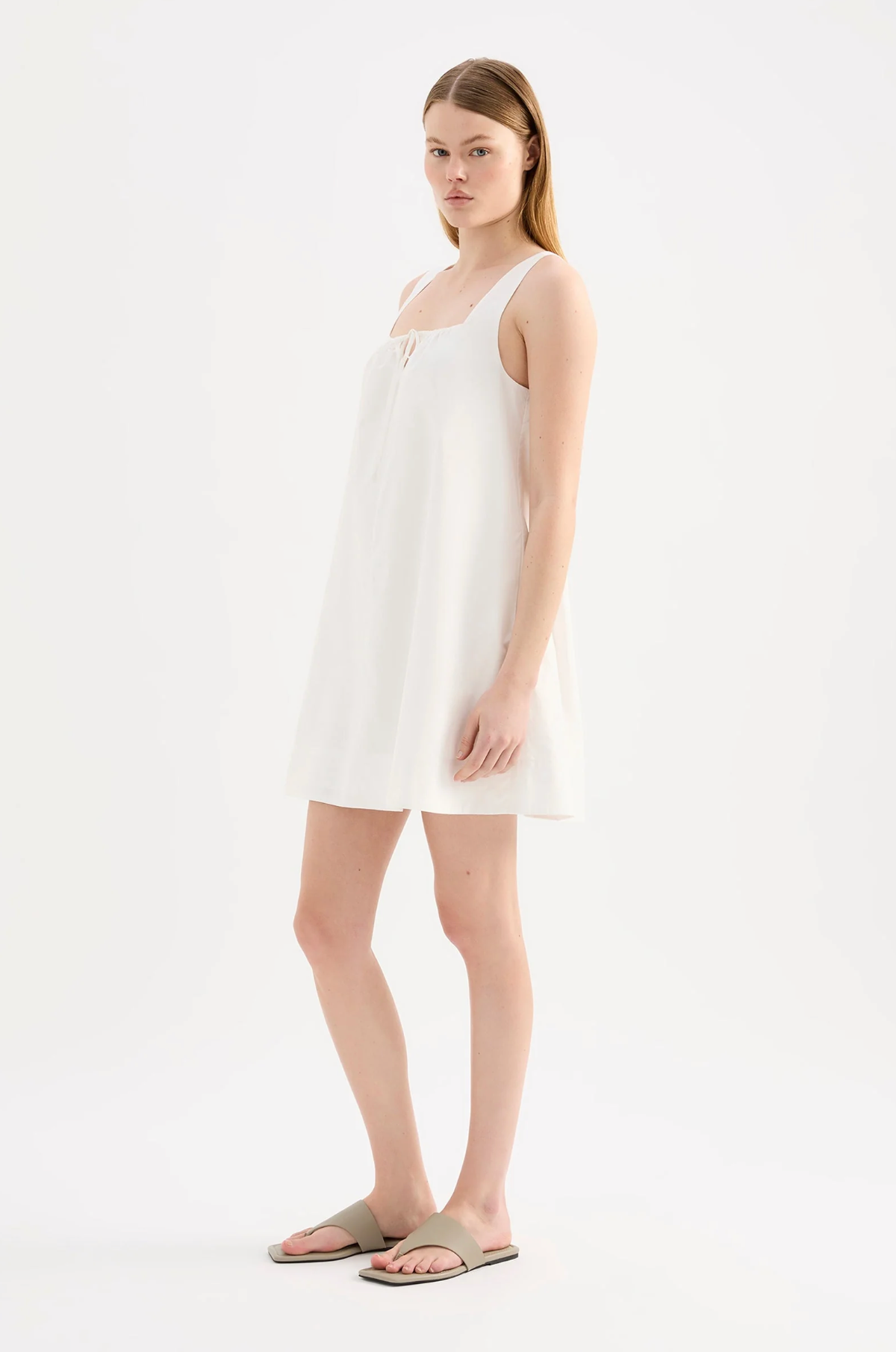 Womens Alexis Mini Dress Cotton Whites Size S