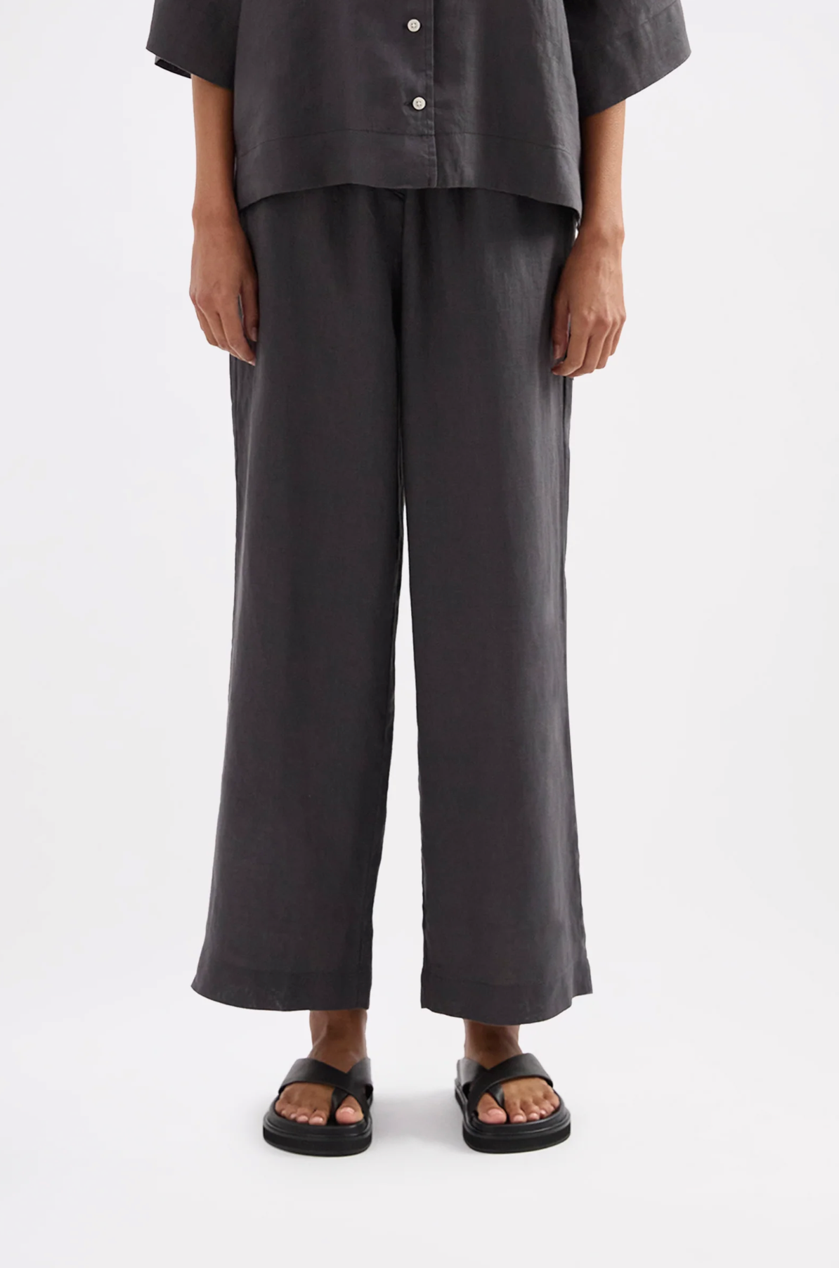 LOUNGE LINEN CROP PANT