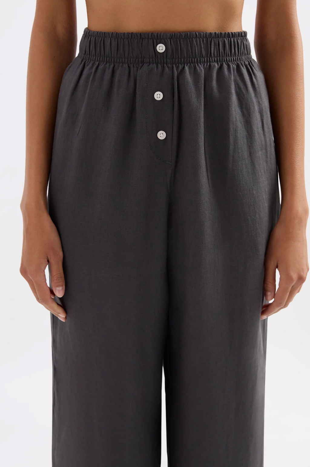 LOUNGE LINEN CROP PANT