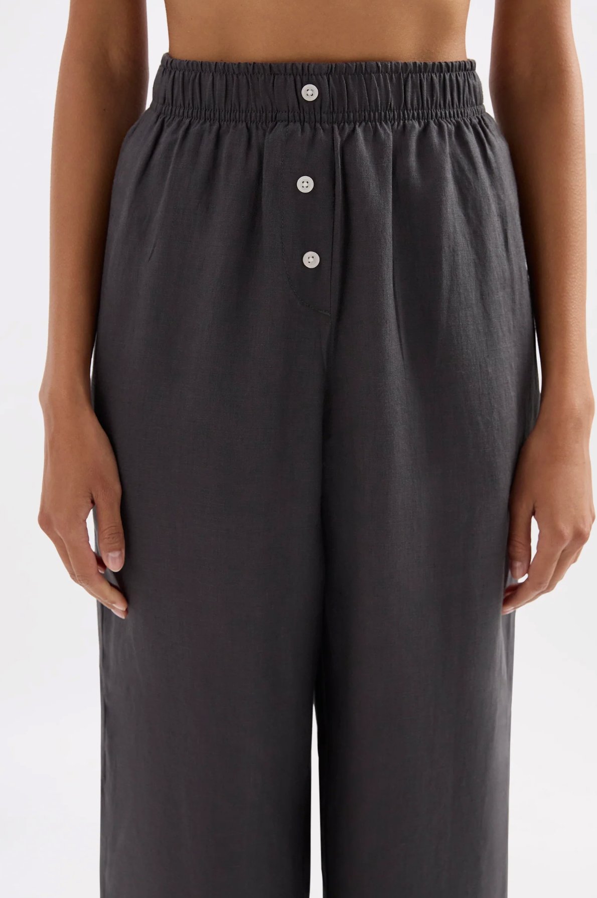 LOUNGE LINEN CROP PANT